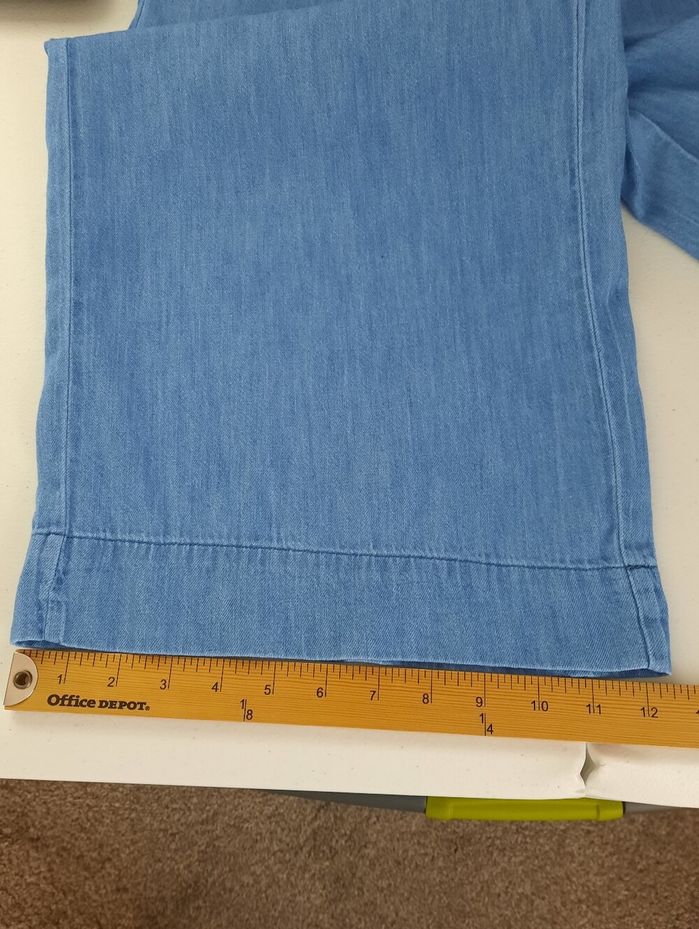 Madewell Chambray Huston High Rise Pull On Wide Leg Crop Pants size Small - Picture 16 of 16